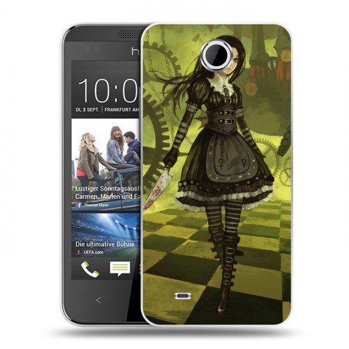 Дизайнерский пластиковый чехол для HTC Desire 300 Alice Madness Returns