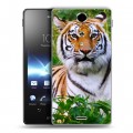 Дизайнерский пластиковый чехол для Sony Xperia TX Тигры