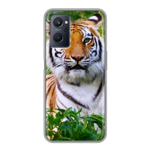 Дизайнерский силиконовый с усиленными углами чехол для Realme 9i Тигры