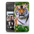 Дизайнерский пластиковый чехол для HTC Desire 700 Тигры