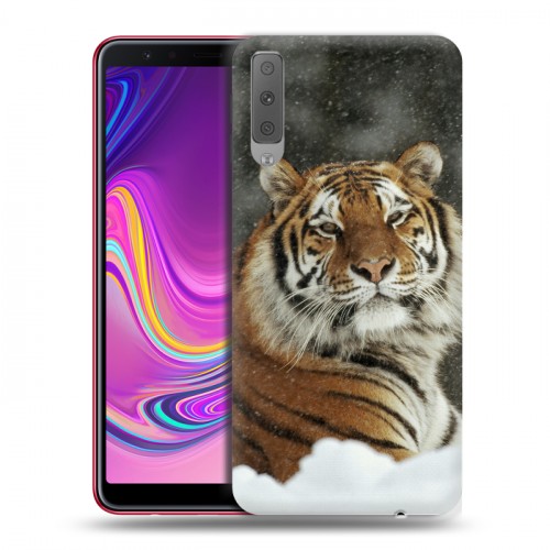 Дизайнерский силиконовый с усиленными углами чехол для Samsung Galaxy A7 (2018) Тигры
