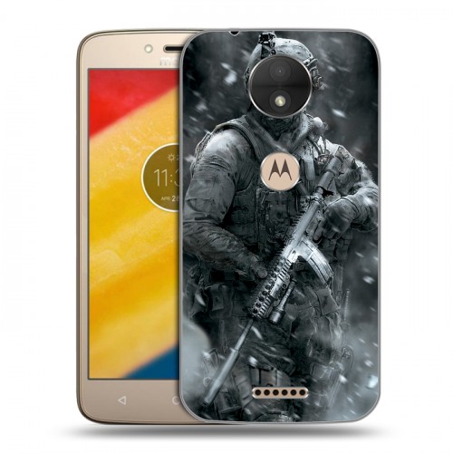 Дизайнерский пластиковый чехол для Motorola Moto C Call of duty