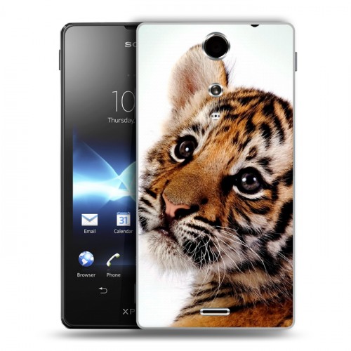 Дизайнерский пластиковый чехол для Sony Xperia TX Тигры