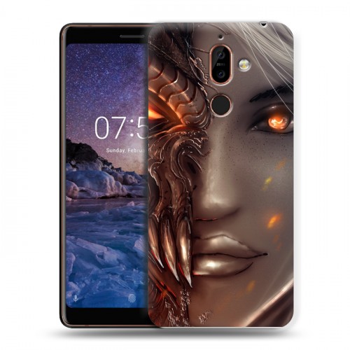 Дизайнерский пластиковый чехол для Nokia 7 Plus Diablo