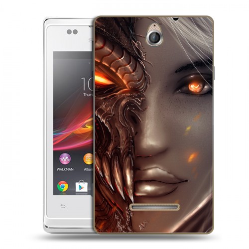 Дизайнерский пластиковый чехол для Sony Xperia E Diablo