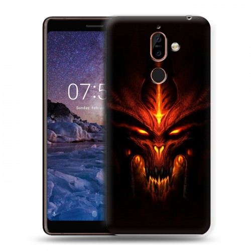 Дизайнерский пластиковый чехол для Nokia 7 Plus Diablo