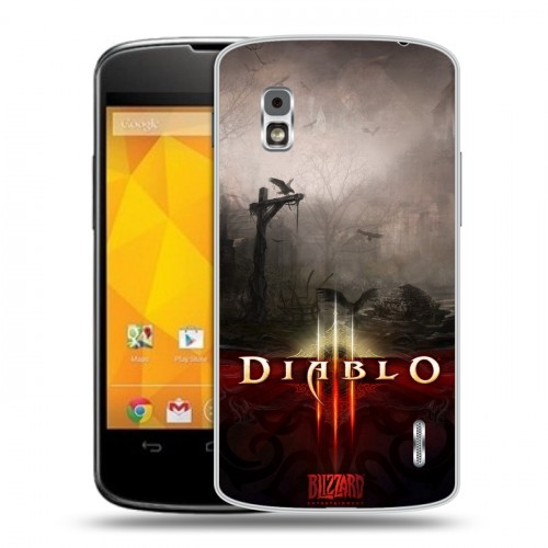 Дизайнерский пластиковый чехол для LG Google Nexus 4 Diablo