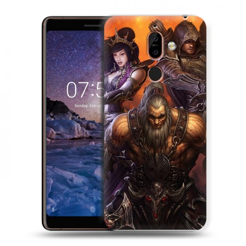 Дизайнерский пластиковый чехол для Nokia 7 Plus Diablo