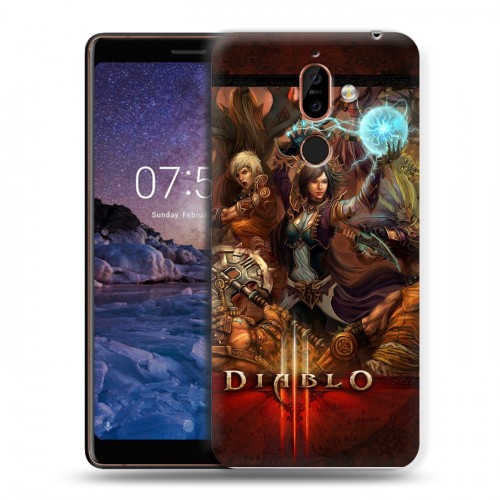 Дизайнерский пластиковый чехол для Nokia 7 Plus Diablo