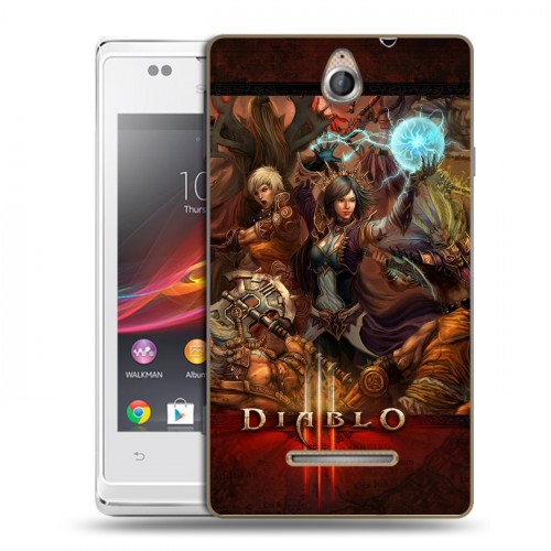 Дизайнерский пластиковый чехол для Sony Xperia E Diablo