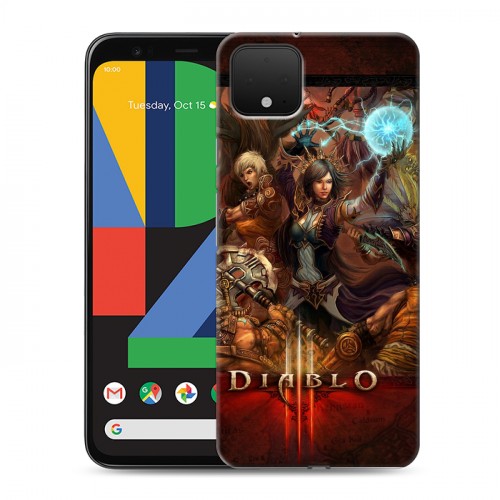 Дизайнерский пластиковый чехол для Google Pixel 4 Diablo