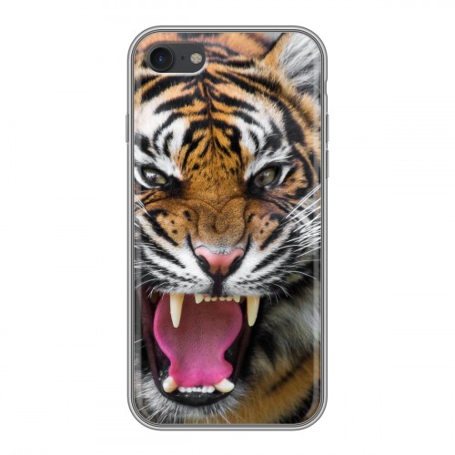 Дизайнерский силиконовый с усиленными углами чехол для Iphone 7 Тигры