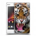 Дизайнерский пластиковый чехол для Sony Xperia L Тигры