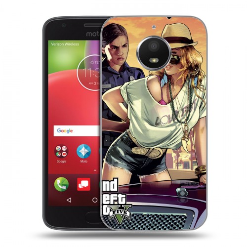 Дизайнерский пластиковый чехол для Motorola Moto E4 Plus GTA