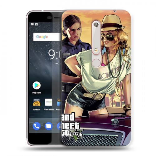 Дизайнерский пластиковый чехол для Nokia 6 (2018) GTA