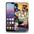 Дизайнерский силиконовый с усиленными углами чехол для Huawei P20 Pro GTA