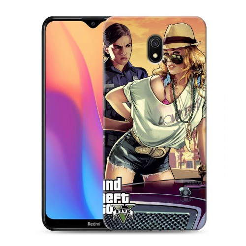 Дизайнерский силиконовый с усиленными углами чехол для Xiaomi RedMi 8A GTA