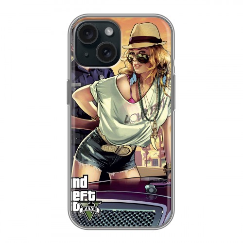 Дизайнерский силиконовый чехол для Iphone 15 GTA