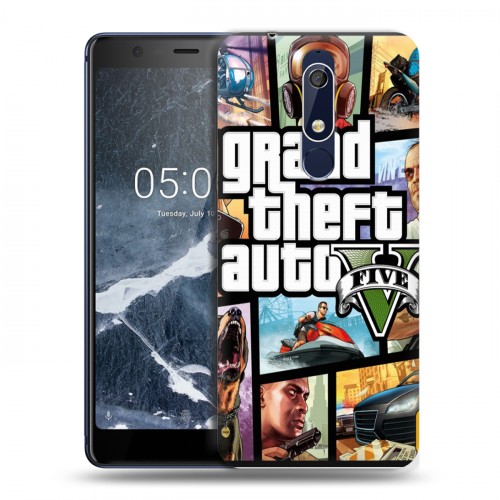 Дизайнерский пластиковый чехол для Nokia 5.1 GTA