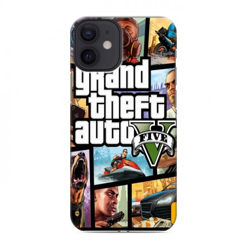 Дизайнерский силиконовый с усиленными углами чехол для Iphone 12 Mini GTA