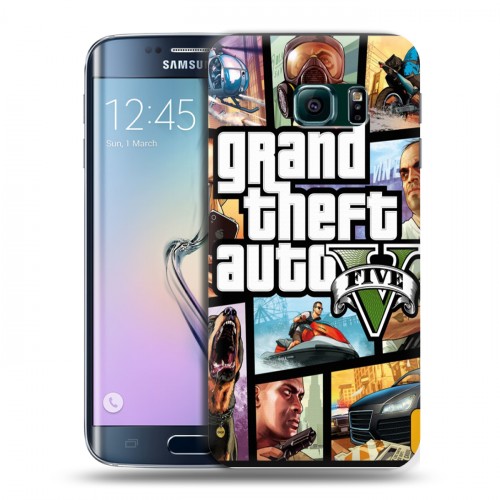 Дизайнерский пластиковый чехол для Samsung Galaxy S6 Edge GTA
