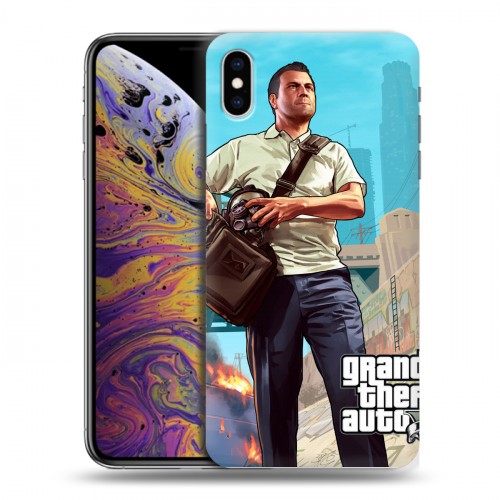 Дизайнерский силиконовый чехол для Iphone Xs Max GTA