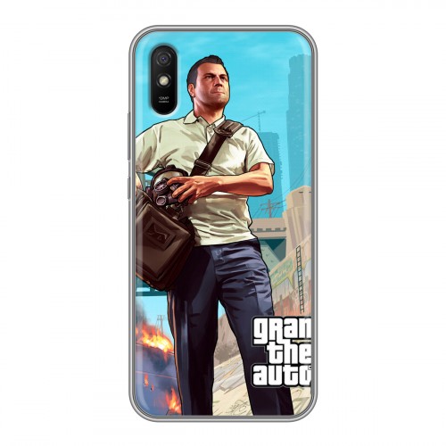 Дизайнерский силиконовый с усиленными углами чехол для Xiaomi RedMi 9A GTA