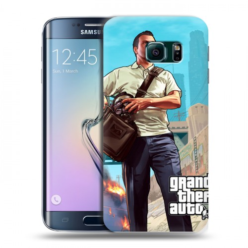 Дизайнерский пластиковый чехол для Samsung Galaxy S6 Edge GTA