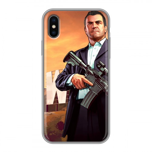 Дизайнерский силиконовый чехол для Iphone x10 GTA