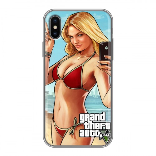 Дизайнерский силиконовый чехол для Iphone x10 GTA