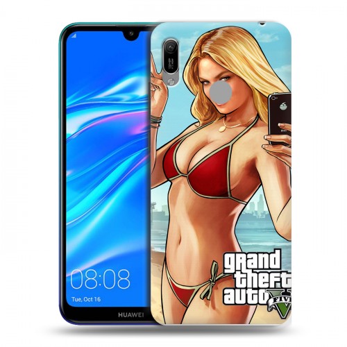 Дизайнерский пластиковый чехол для Huawei Y6 (2019) GTA