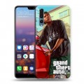 Дизайнерский силиконовый с усиленными углами чехол для Huawei P20 Pro GTA