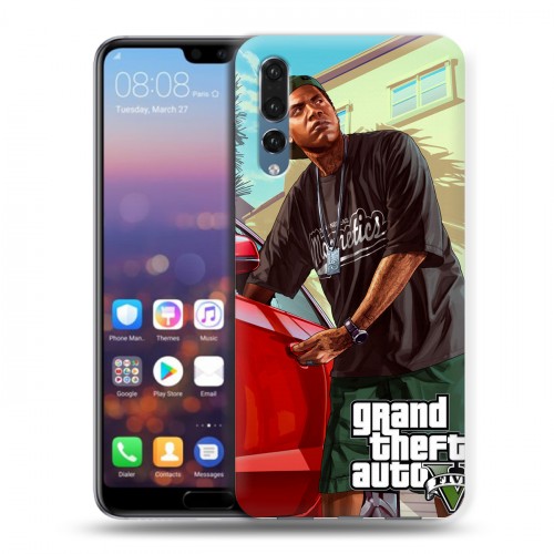 Дизайнерский силиконовый с усиленными углами чехол для Huawei P20 Pro GTA