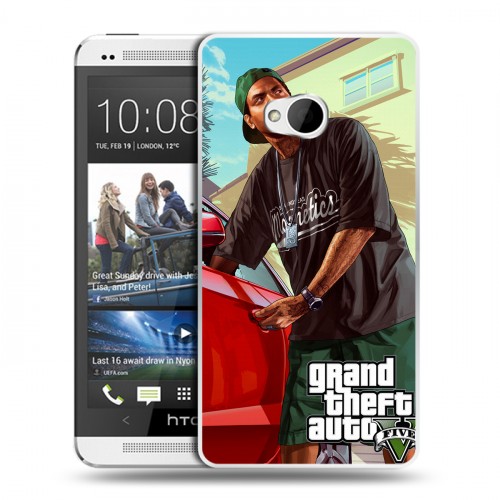 Дизайнерский пластиковый чехол для HTC One (M7) Dual SIM GTA
