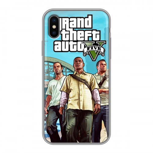 Дизайнерский силиконовый чехол для Iphone x10 GTA