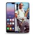 Дизайнерский силиконовый с усиленными углами чехол для Huawei P20 Pro GTA