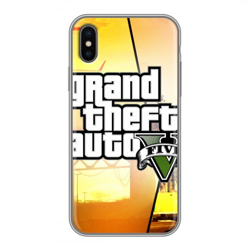 Дизайнерский силиконовый чехол для Iphone x10 GTA