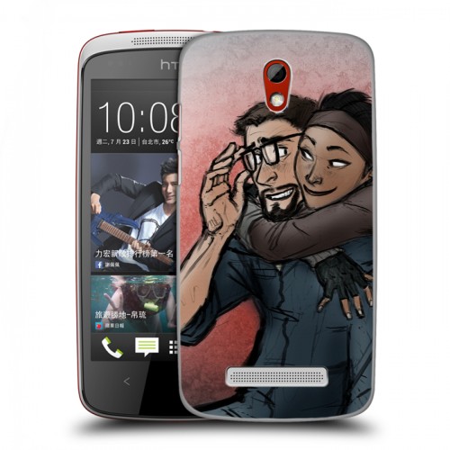 Дизайнерский пластиковый чехол для HTC Desire 500 Half life