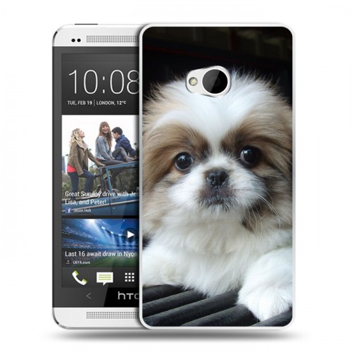 Дизайнерский пластиковый чехол для HTC One (M7) Dual SIM Щенки