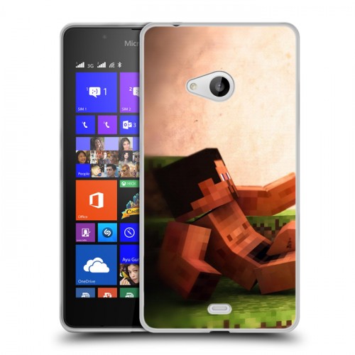 Дизайнерский пластиковый чехол для Microsoft Lumia 540 Minecraft