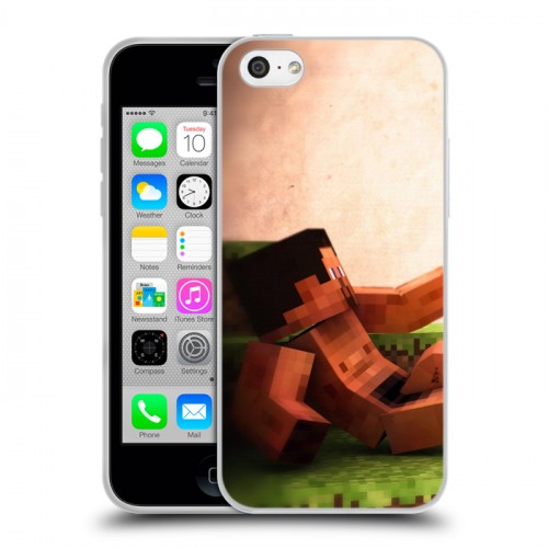 Дизайнерский пластиковый чехол для Iphone 5c Minecraft