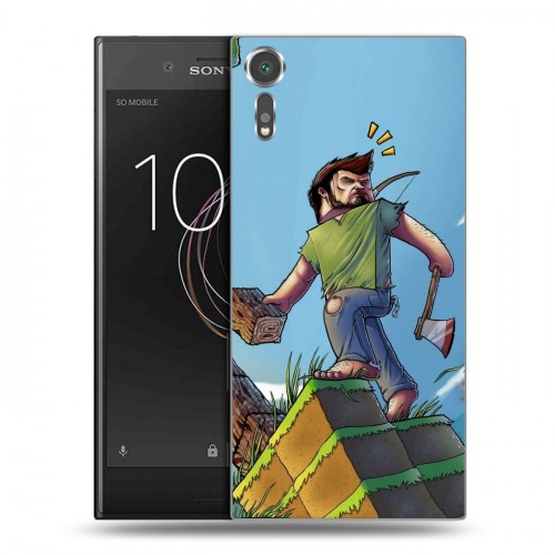 Дизайнерский пластиковый чехол для Sony Xperia XZs Minecraft