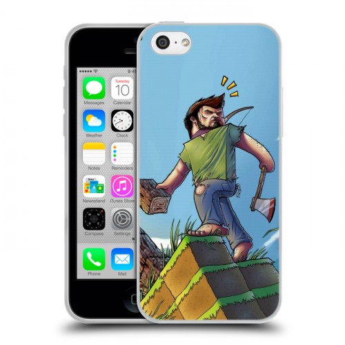 Дизайнерский пластиковый чехол для Iphone 5c Minecraft