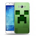 Дизайнерский пластиковый чехол для Samsung Galaxy A8 Minecraft