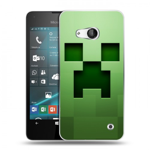 Дизайнерский пластиковый чехол для Microsoft Lumia 550 Minecraft