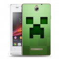 Дизайнерский пластиковый чехол для Sony Xperia E Minecraft