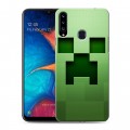 Дизайнерский пластиковый чехол для Samsung Galaxy A20s Minecraft