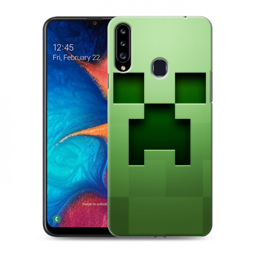 Дизайнерский пластиковый чехол для Samsung Galaxy A20s Minecraft