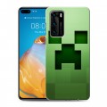 Дизайнерский силиконовый с усиленными углами чехол для Huawei P40 Minecraft