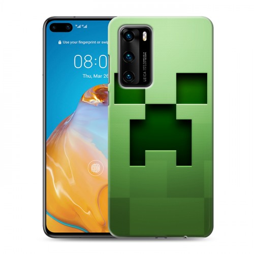 Дизайнерский силиконовый с усиленными углами чехол для Huawei P40 Minecraft